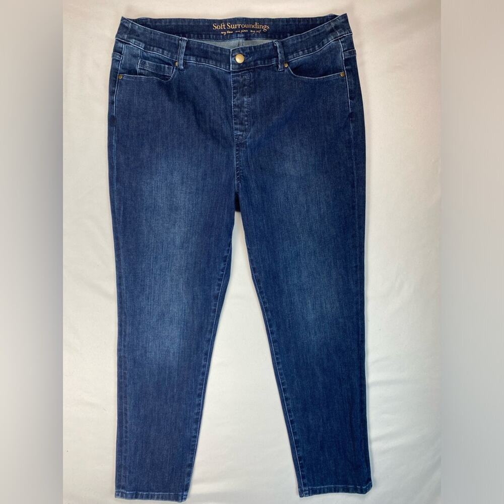 Soft‎ Surroundings Jeans Classic Mature Tapered Leg Stretch Material LP
